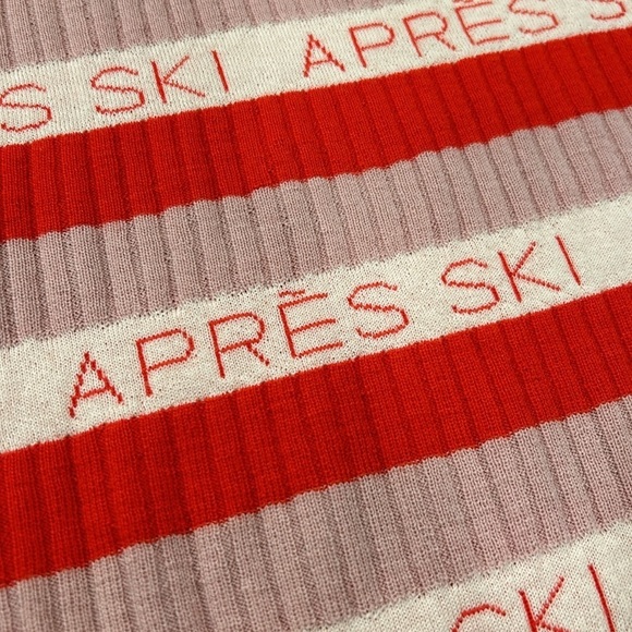 J. Crew Women’s Size XL Red Cream Pink Striped Margot Apres Ski Ribbed Sweater - Picture 9 of 12